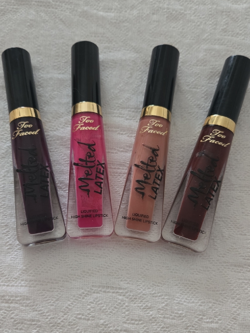 Too Faced Melted Latex Liquid Lipstick Set - Plum, Hot Pink, Nude, Deep Red